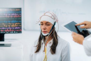 Brainwave EEG or Electroencephalograph Examination in a Clinic
